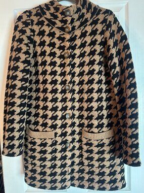Madewell Houndstooth Sweater Coat